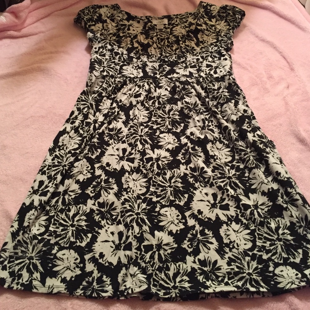 Loft Black and White Dress